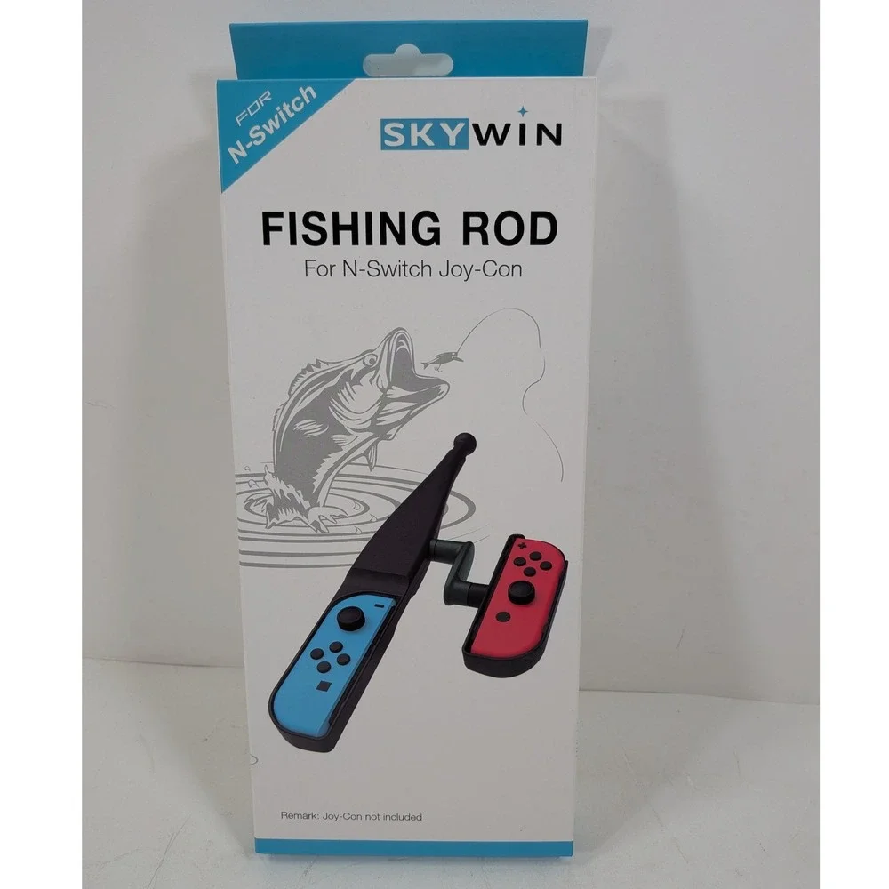 Skywin Fishing Rod for Nintendo Switch Joy-Con SW-NSFR-419 Black ABS Accessory‎
